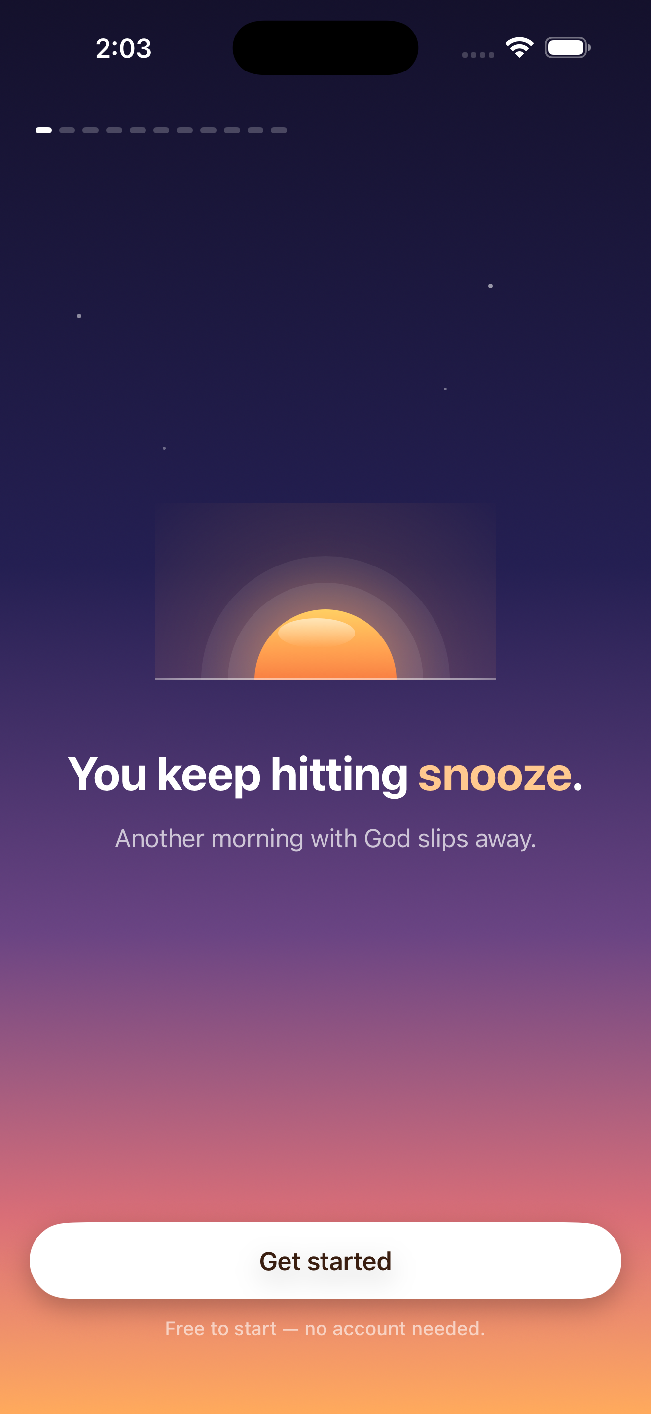 Bible Verse Alarm app screen